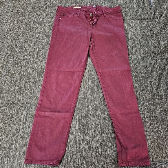 AG Stevie Ankle Slim Straight Leg Jeans - Wine - 32R - Picture 1 of 5